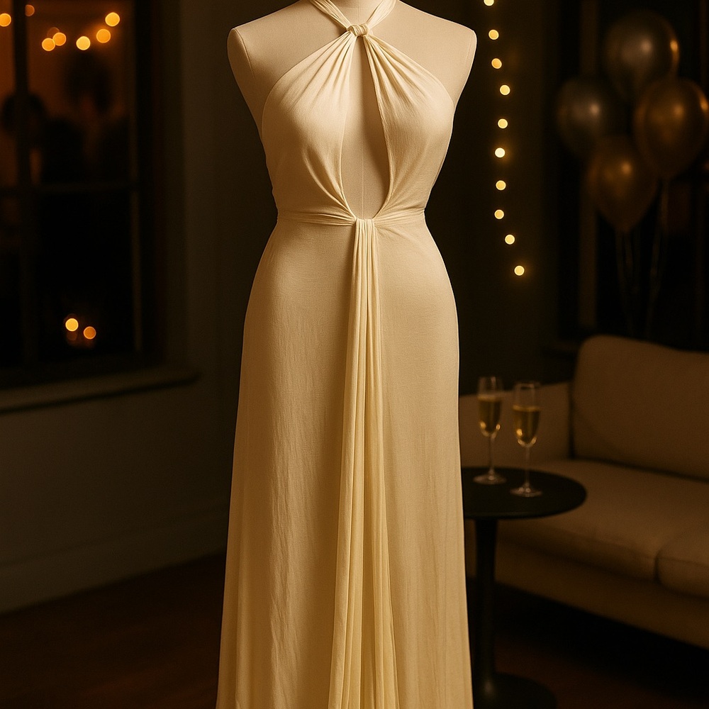 Elegant Cream Maxi Dress